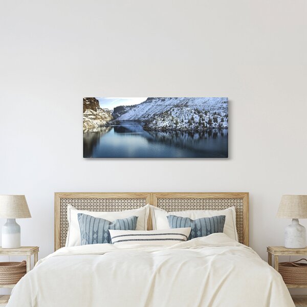 Kép - téli táj tóval (120x50 cm)