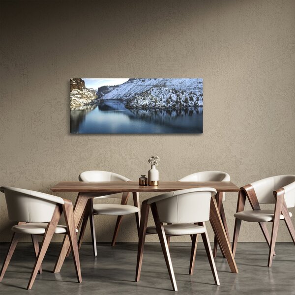Kép - téli táj tóval (120x50 cm)