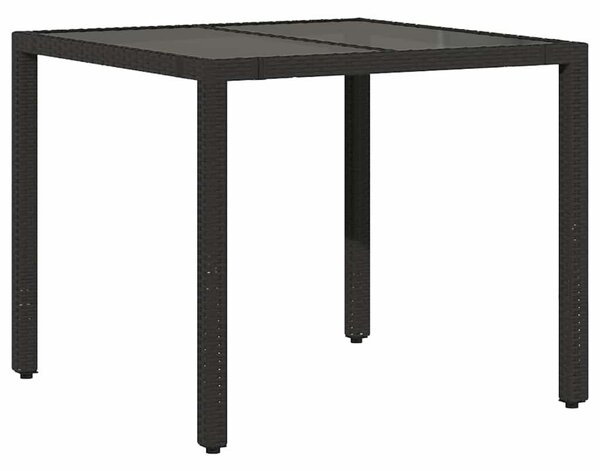 5 részes fekete polyrattan kerti bisztrógarnitúra párnákkal