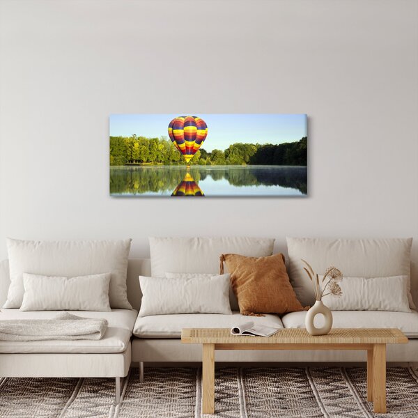 Hőlégballon a tónál képe (120x50 cm)