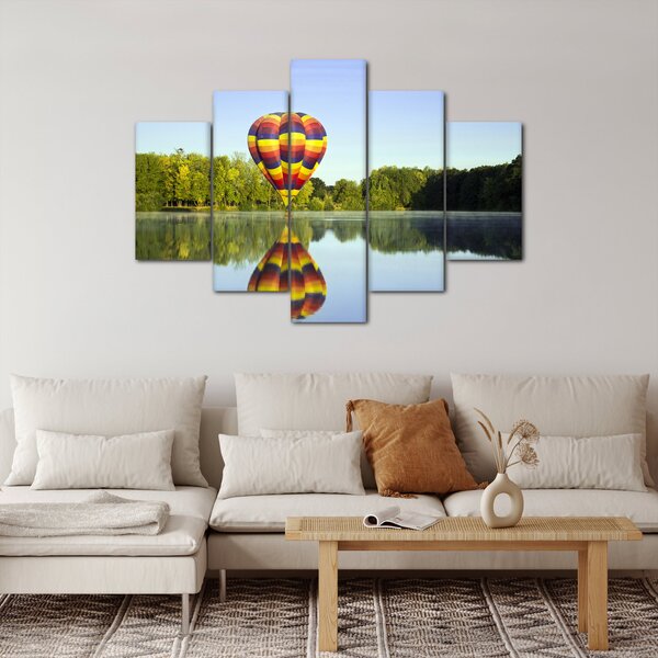 Hőlégballon a tónál képe (150x105 cm)