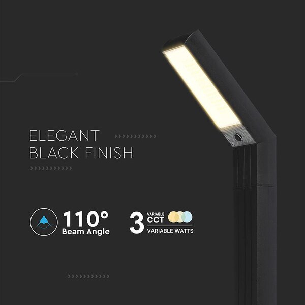 V-TAC 1.5W napelemes LED 2in1 kandeláber, IP65, állítható színhőmérséklettel - SKU 23997