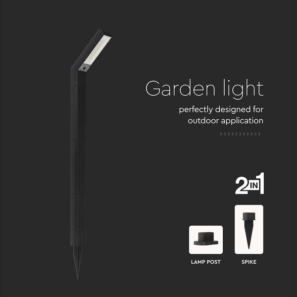 V-TAC 1.5W napelemes LED 2in1 kandeláber, IP65, állítható színhőmérséklettel - SKU 23997