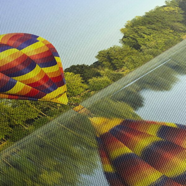 Hőlégballon a tónál képe (70x50 cm)