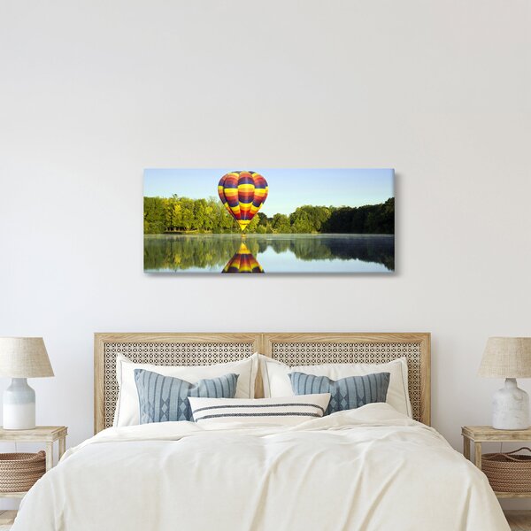 Hőlégballon a tónál képe (120x50 cm)