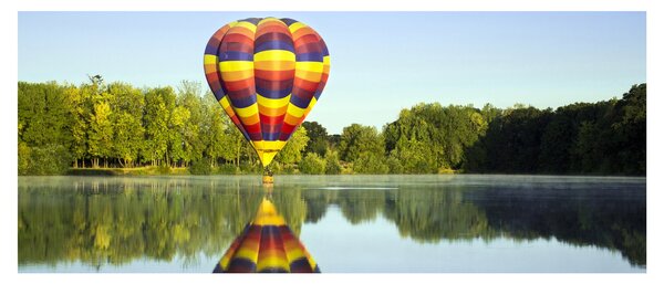 Hőlégballon a tónál képe (120x50 cm)
