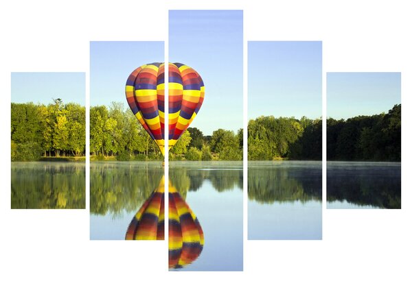 Hőlégballon a tónál képe (150x105 cm)