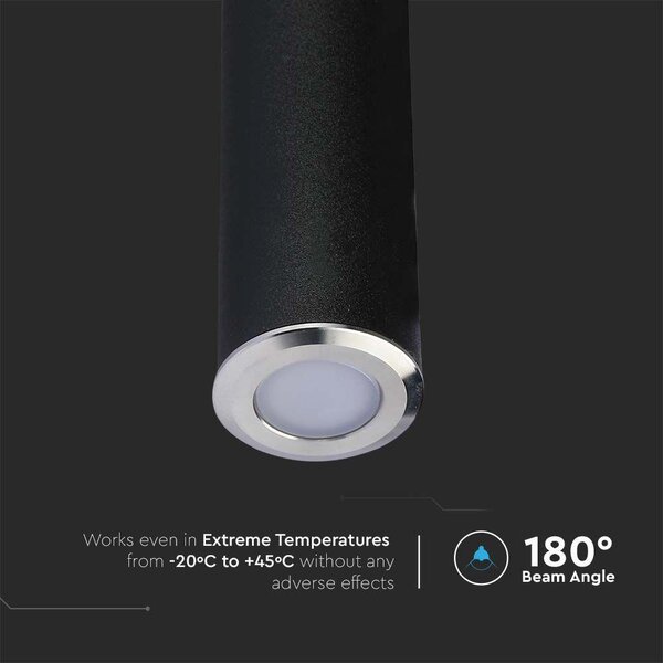 V-TAC 0.5W 12V kültéri talajlámpa, IP67 90°, meleg fehér - SKU 211463