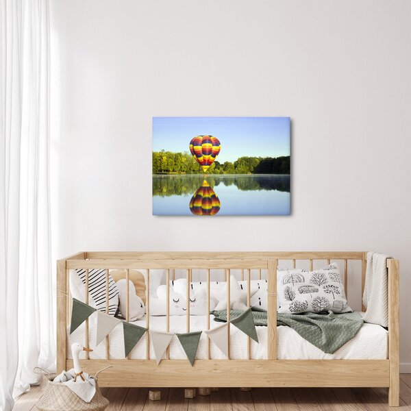 Hőlégballon a tónál képe (70x50 cm)