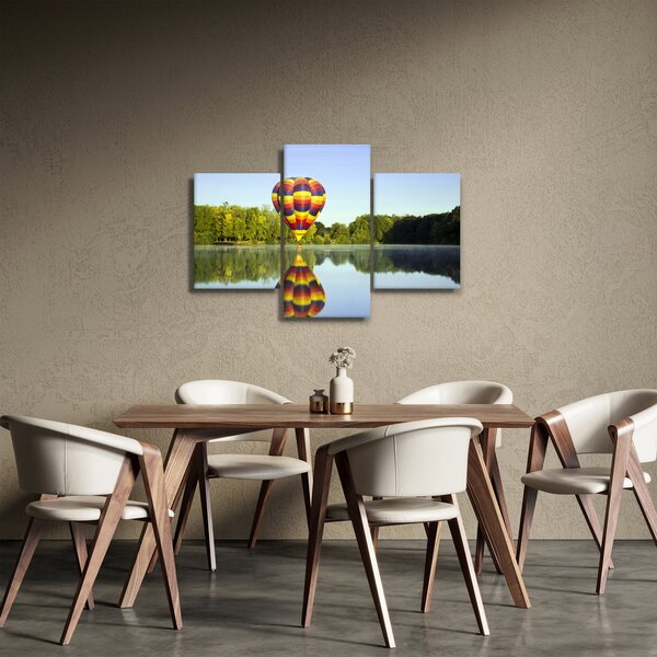 Hőlégballon a tónál képe (90x60 cm)