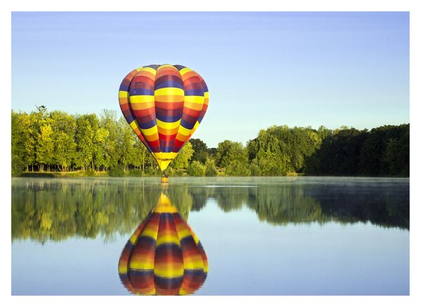 Hőlégballon a tónál képe (70x50 cm)