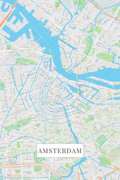 Térkép Amsterdam color, (26.7 x 40 cm)