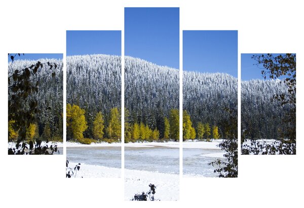 Kép - havas hegyek télen (150x105 cm)
