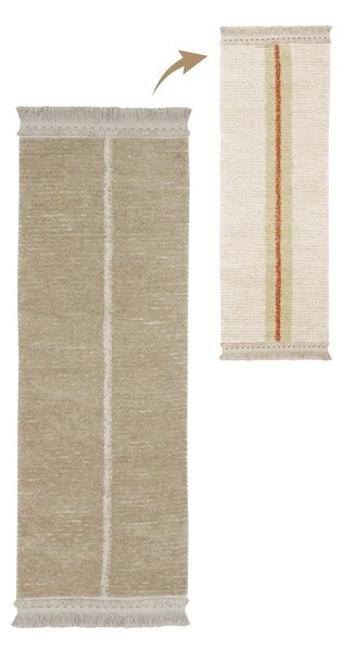 Bézs pamut futószőnyeg 80x230 cm Duetto Sage – Lorena Canals
