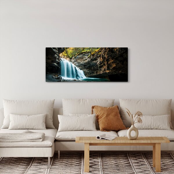 Erdei vízesés képe (120x50 cm)