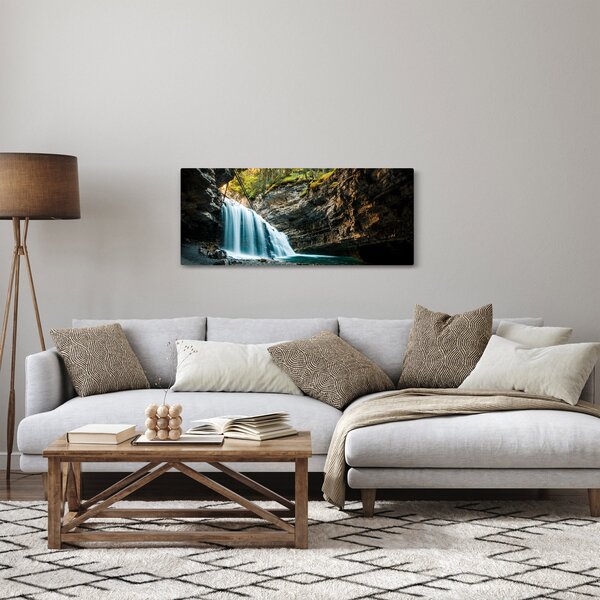 Erdei vízesés képe (120x50 cm)
