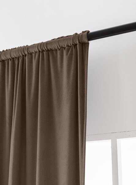 Barna sötétítő függöny VELVET 140x270 cm Felfüggesztés: Hullámos sínszalag