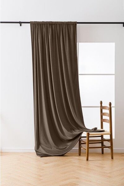 Barna sötétítő függöny VELVET 140x270 cm Felfüggesztés: Hullámos sínszalag
