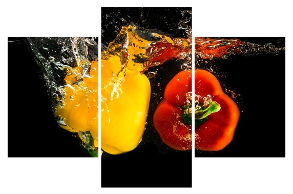 Kép - paprika a vízben (90x60 cm)