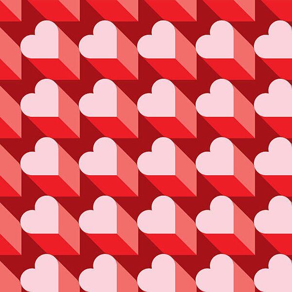 Művészeti fotózás Seamless Heart Pattern. Ideal for Valentine's, VectaRay, (40 x 40 cm)