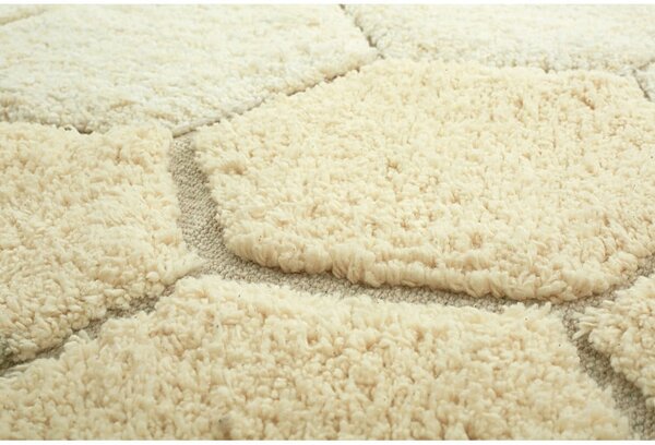 Okkersárga mosható kézi szövésű pamut kerek szőnyeg ø 140 cm Honeycomb Golden – Lorena Canals