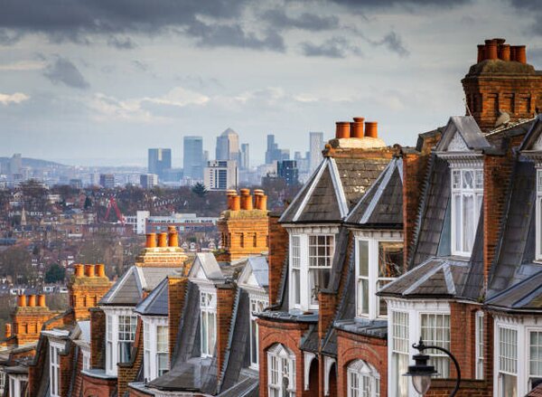 Művészeti fotózás View across city of London from Muswell Hill, coldsnowstorm, (40 x 30 cm)