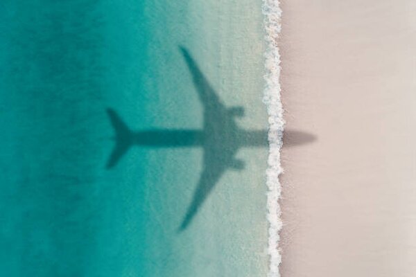 Művészeti fotózás Aerial shot showing an aircraft shadow, Abstract Aerial Art, (40 x 26.7 cm)