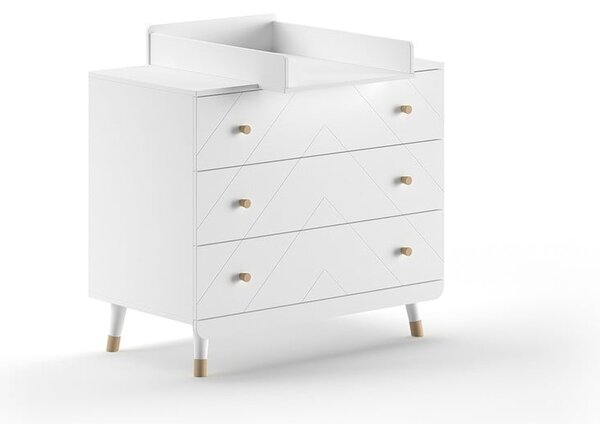 Fehér gyerek komód pelenkázó feltéttel 100x100x74 cm Billy – Vipack