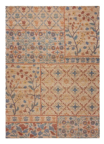 Natúr színű kézi szövésű jutakeverék szőnyeg 120x170 cm Taylor Patchwork – Flair Rugs
