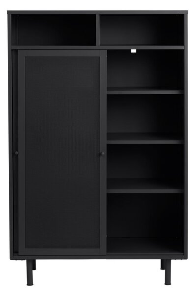 Fekete fém szekrény tolóajtóval 90x140x40 cm Veep – Unique Furniture
