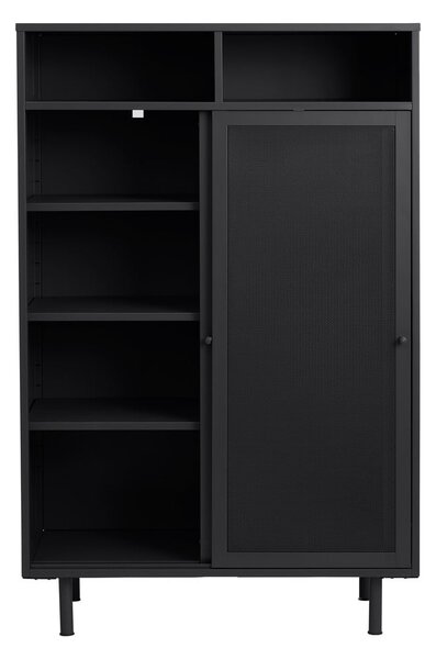 Fekete fém szekrény tolóajtóval 90x140x40 cm Veep – Unique Furniture
