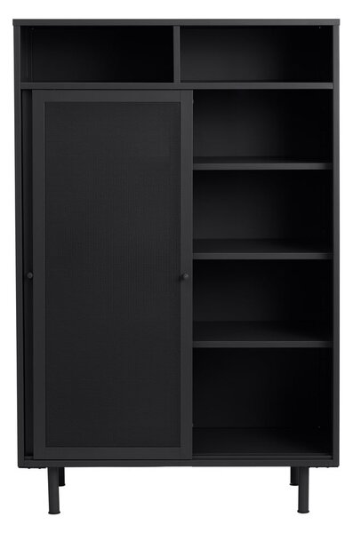 Fekete fém szekrény tolóajtóval 90x140x40 cm Veep – Unique Furniture