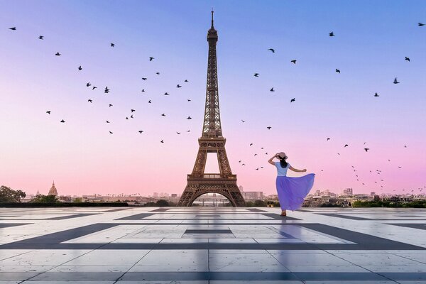 Művészeti fotózás Good Morning Eiffel, Kenneth Zeng, (40 x 26.7 cm)