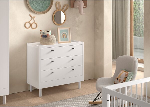 Fehér bükkfa gyerek komód 100x95x55 cm Forrest – Vipack