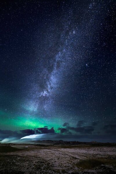 Fotográfia Aurora Borealis with the Milky Way, Arctic-Images, (26.7 x 40 cm)