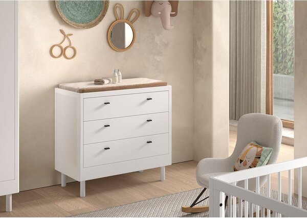 Fehér bükkfa gyerek komód 100x95x55 cm Forrest – Vipack