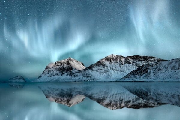 Fotográfia Northern Lights, Haukland, Nordland, Norway, arnaudbertrande, (40 x 26.7 cm)