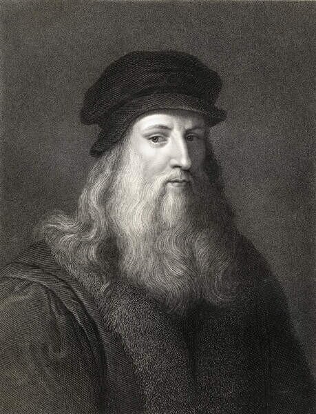 Fotográfia Leonardo da Vinci engraving), English School