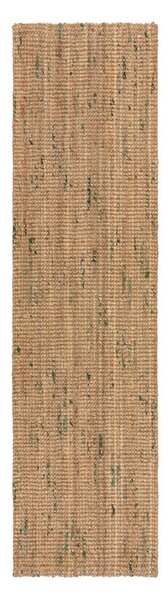 Zöld-natúr színű kétoldalas kézi szövésű juta futószőnyeg 60x230 cm Jute Boucle Green – Flair Rugs