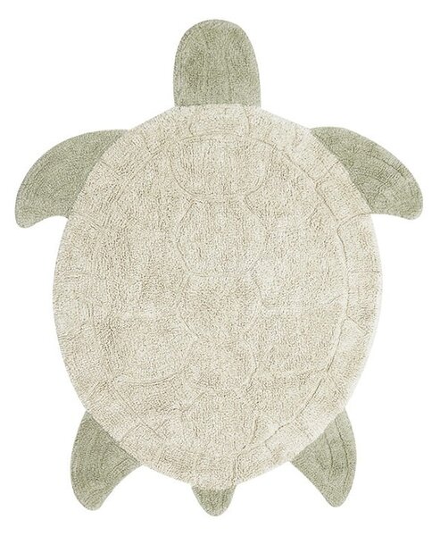 Bézs mosható kézi szövésű pamut gyerek szőnyeg 110x130 cm Sea Turtle – Lorena Canals