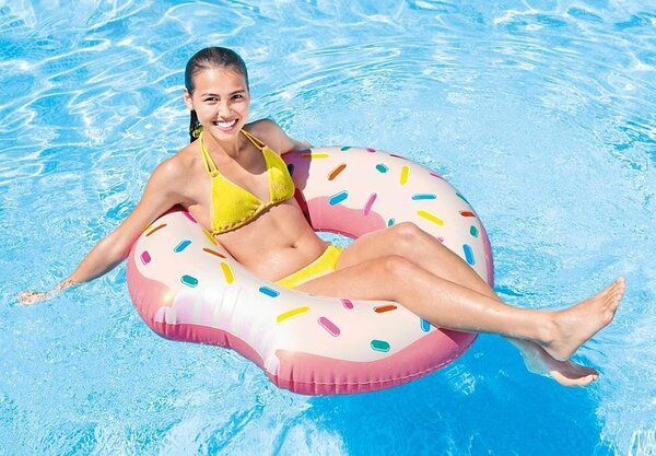 Úszógumi Intex® 56265, Rainbow Donut, gyerek, felfújható, vízbe, 0,94x0,23 m