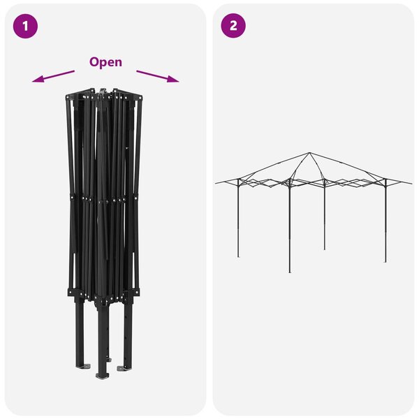 VidaXL Pavilon Oldalfal Nélkül 2,6 x 2,6 m Krém és barna