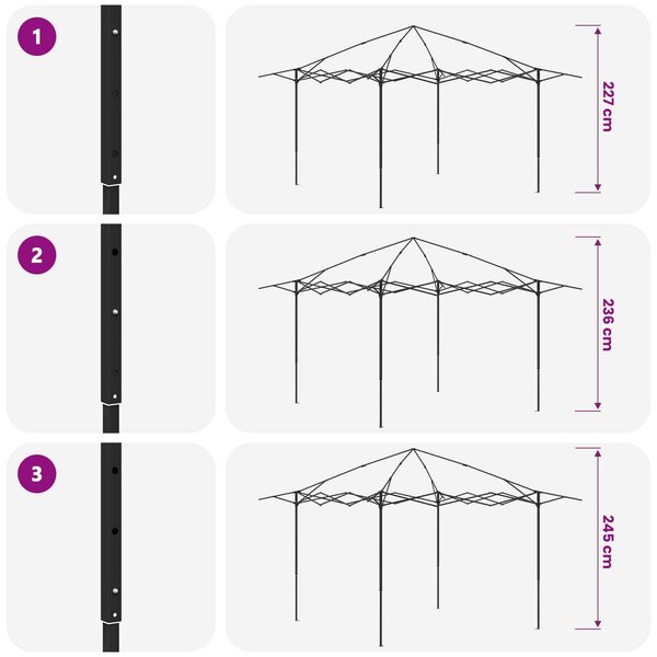 VidaXL Pavilon Oldalfal Nélkül 2,6 x 2,6 m Krém és barna