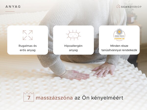Kókuszmatrac COCO MAXI 20 cm 90 x 200 cm Matracvédő: Matracvédő nélkül