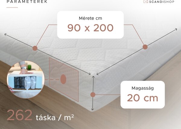 Kókuszmatrac COCO MAXI 20 cm 90 x 200 cm Matracvédő: Matracvédő nélkül