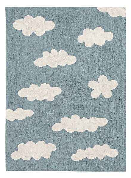 Kék mosható kézi szövésű pamut gyerek szőnyeg 120x160 cm Clouds Vintage Blue – Lorena Canals