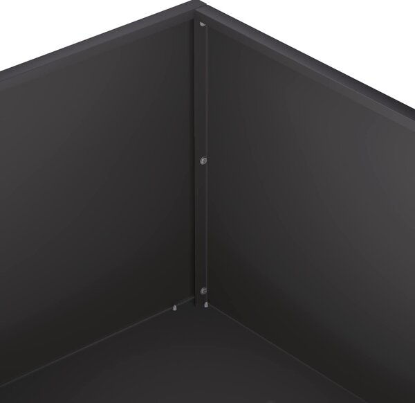 VidaXL Kerti cserép 2 db Fekete 80 x 80 x 30 cm Hidegen hengerelt acél