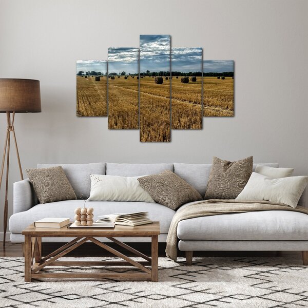 Betakarított gabona mező képe (150x105 cm)