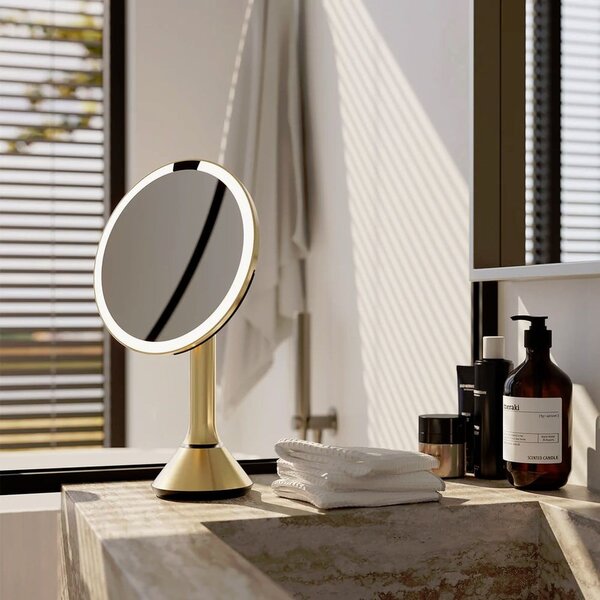 Kozmetikai tükör világítással-nagyítós (ötszörös) ø 20 cm Sensor – simplehuman