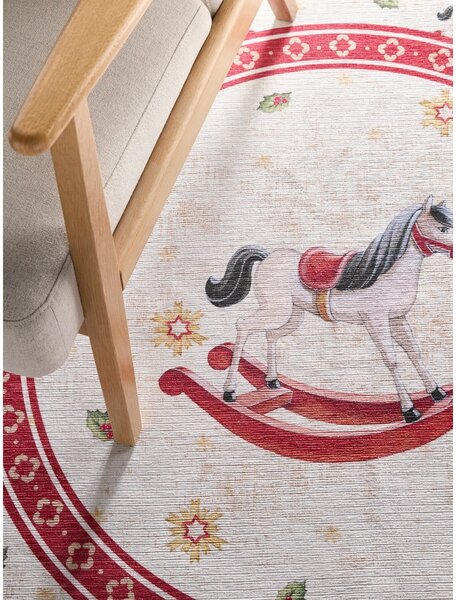 Piros kerek szőnyeg karácsonyi mintával ø 160 cm Toy's Delight Rocking Horse – Villeroy&Boch